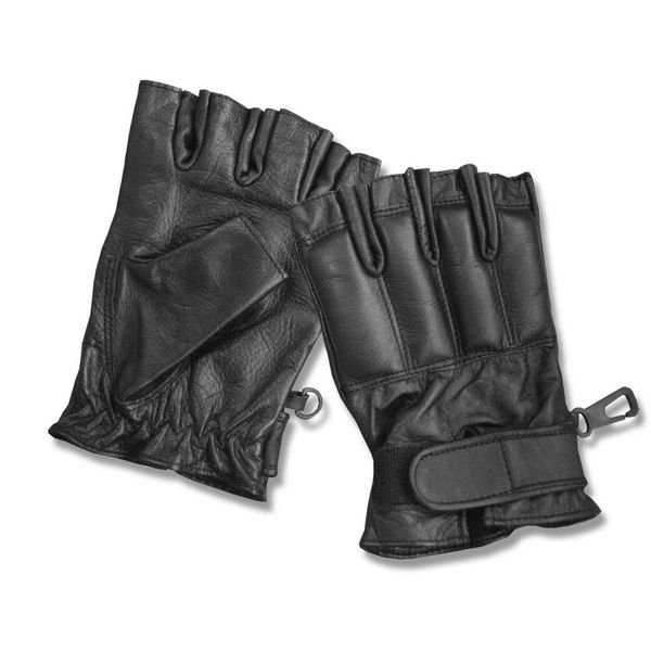 Перчатки Mil-Tec кожаные безпалые Defender (Вlack) 12516002-903 фото