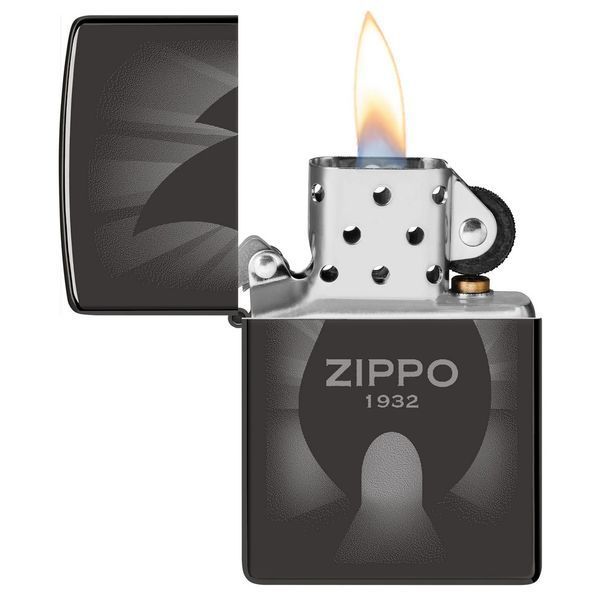 Запальничка ZIPPO Flame Icon 1932 Design, High Polish Black Lighter 46175 фото