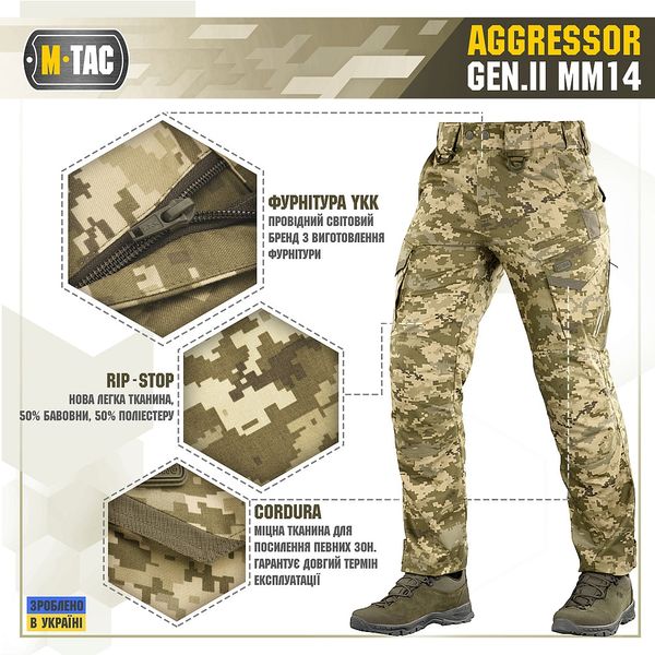 Штани M-TAC Aggressor Gen.II, UKR-піксель,MM14 (XL/R) 20002030-XL/R фото