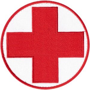 Нарукавный знак "Медицинская служба", красный крест (d=7см) s-2848 фото