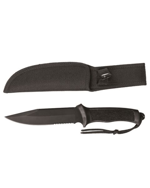 Нож Mil-Tec с резиновой рукояткой (Black) 15358002 фото