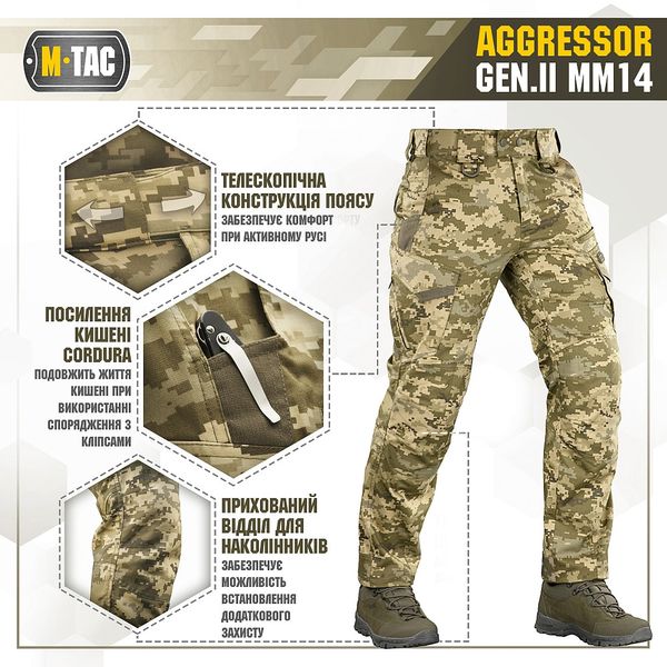 Штани M-TAC Aggressor Gen.II, UKR-піксель,MM14 (L/R) 20002030-L/R фото