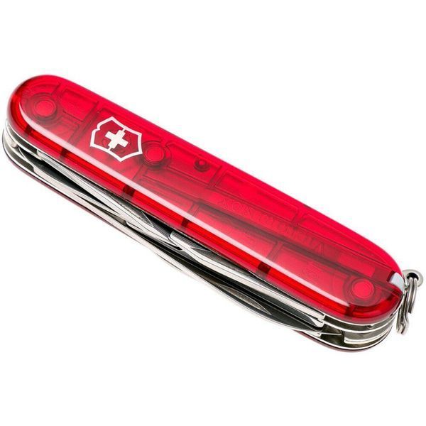Ніж Victorinox Climber 91мм, 14 функцій, червоний прозорий Vx13703.T фото