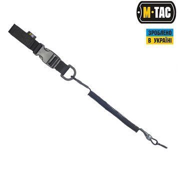Шнур M-TAC страхувальний під карабін Lite комбінований з D-кільцем і фастексом чорний 51436102 фото