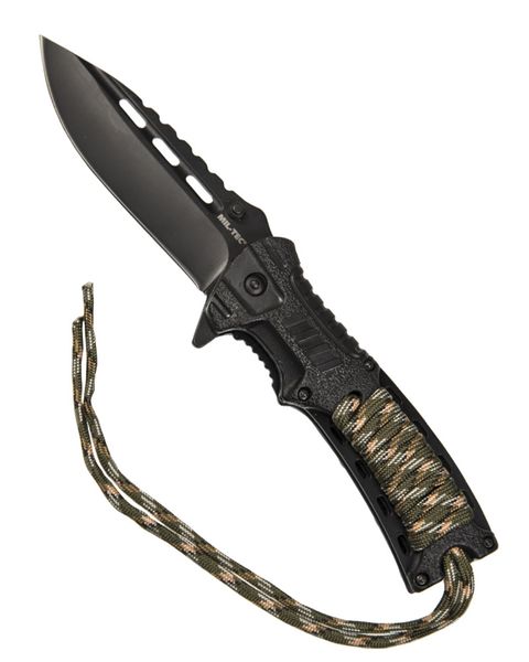 Нож Mil-Tec складной с камуфляжным паракордовым шнуром и огнивом 15318410 фото