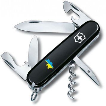 Ніж Victorinox Spartan Army (91мм, 12 функцій) чорний/ Мапа України синьо-жовта Vx13603.3_T1166u фото