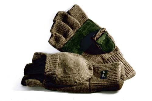 Вязаные перчатки-варежки с утеплителем Thinsulatе olive 12545001 фото