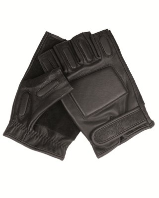Перчатки Mil-Tec кожаные тактические беспалые, (Black) 12515002-903 фото