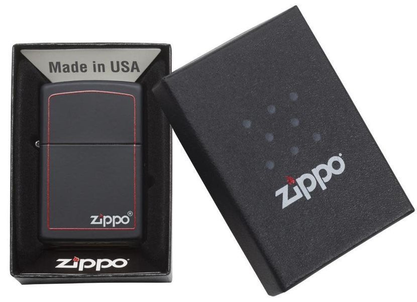 Зажигалка Zippo Black Matte with zippo border 218ZB фото