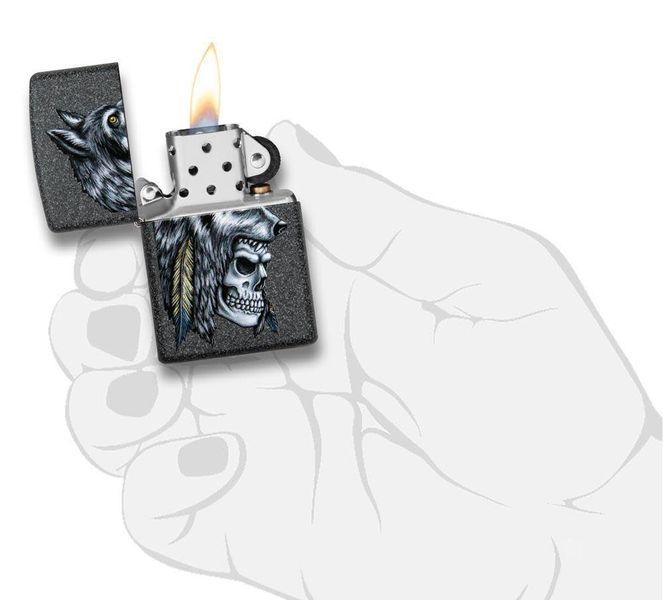 Зажигалка ZIPPO Wolf Skull Feather Design 29863 фото