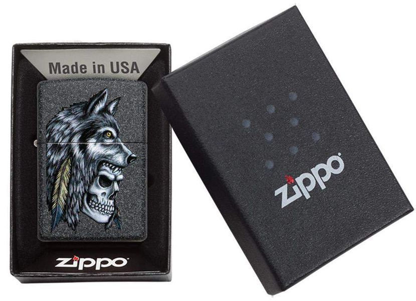 Зажигалка ZIPPO Wolf Skull Feather Design 29863 фото