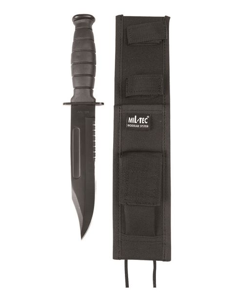 Нож Mil-Tec combat с чехлом (Black) 15363002 фото