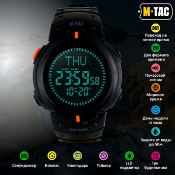 Часы M-TAC с компасом (Black,Чорный) 50003002 фото