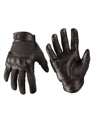Перчатки Mil-Tec кожаные тактические с кевларовыми вставкам (Black) 12504202-902 фото