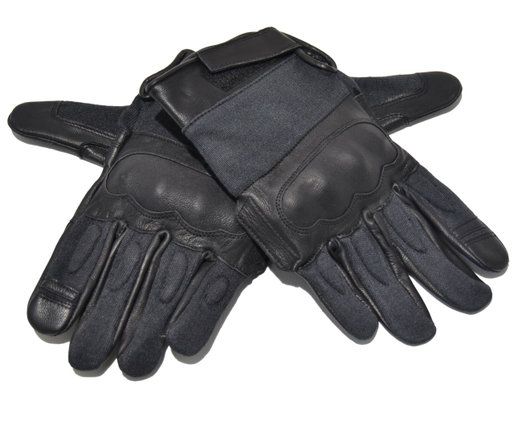 Перчатки Mil-Tec кожаные тактические с кевларовыми вставкам (Black) 12504202-904 фото