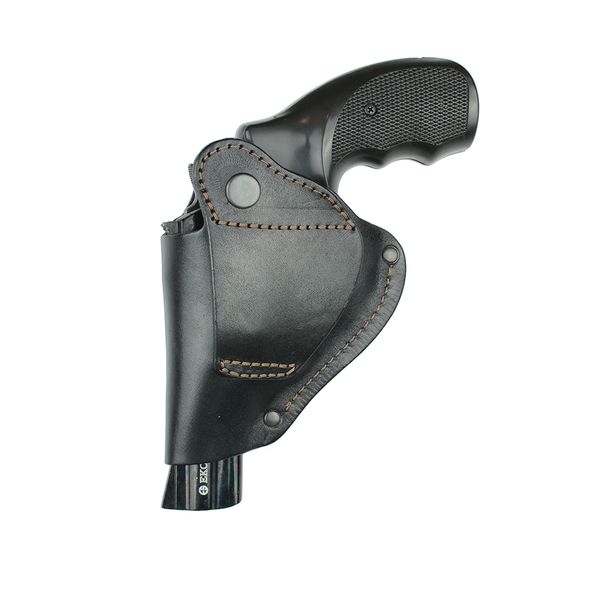 Кобура Револьвер 2,5" Флобер формована з кліпсою шкіряна (чорна) К.05.004 фото